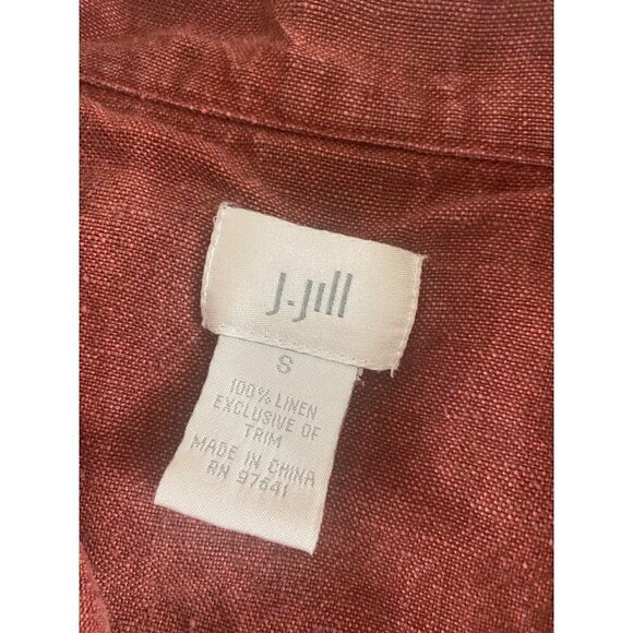J Jill Women's Terracotta Embroidered 100% Linen Blazer - Small - Picture 8 of 13